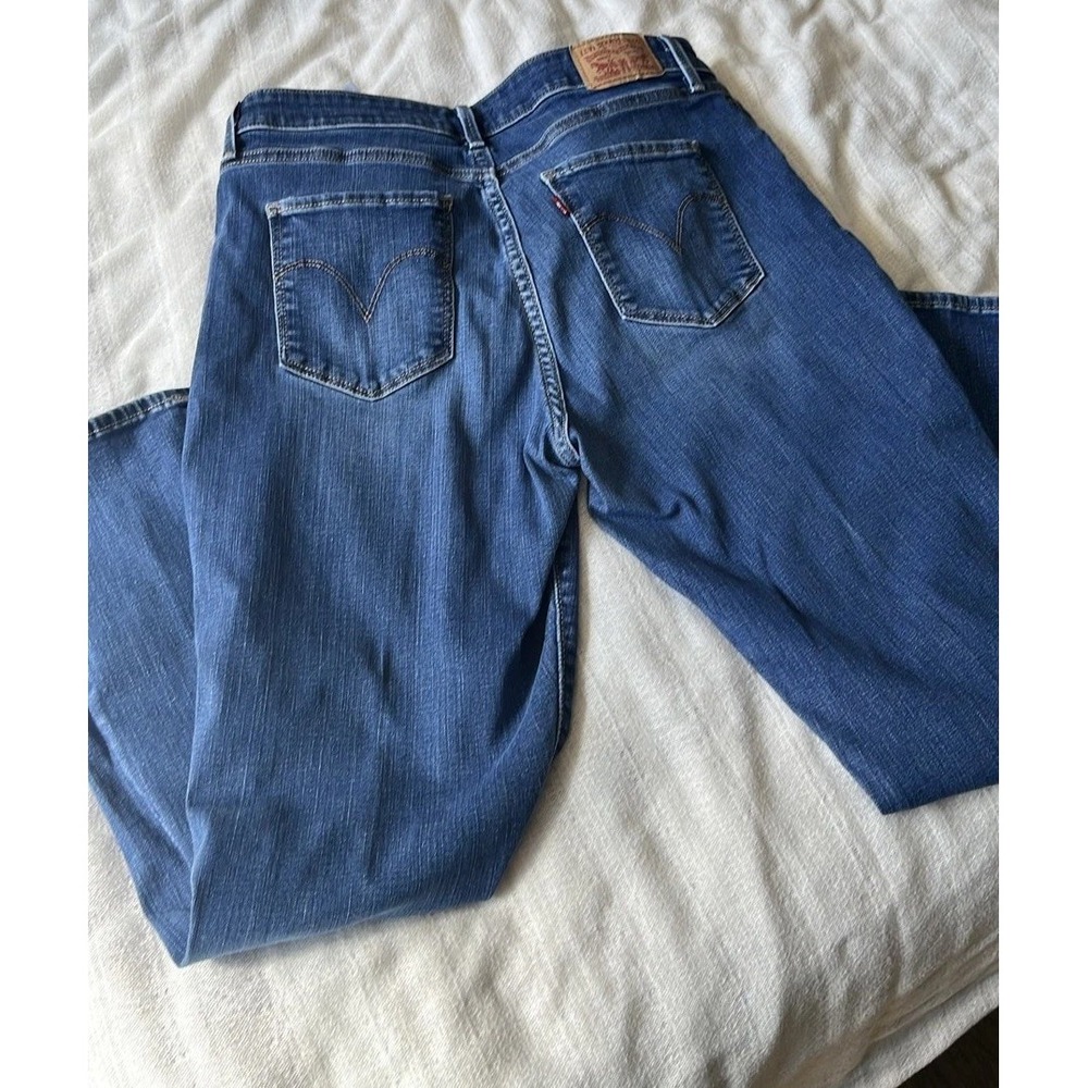 Levi's Women's Blue Denim Jeans Skinny Leg Mid Rise Stretch Sz 14